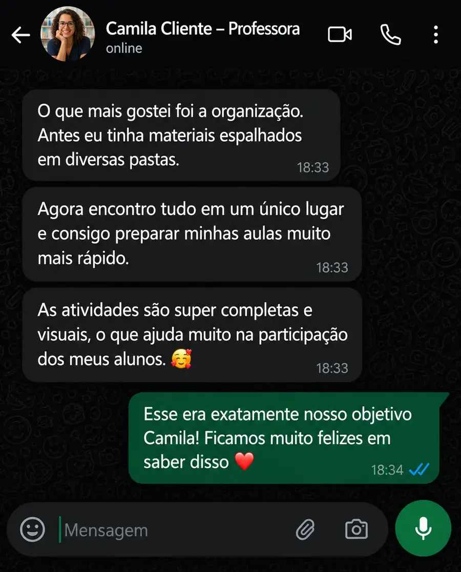 Testemunho de Camila - Professora