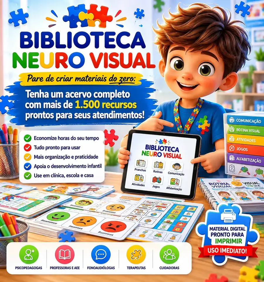 Biblioteca Neuro Visual - acervo com mais de 1.500 recursos prontos